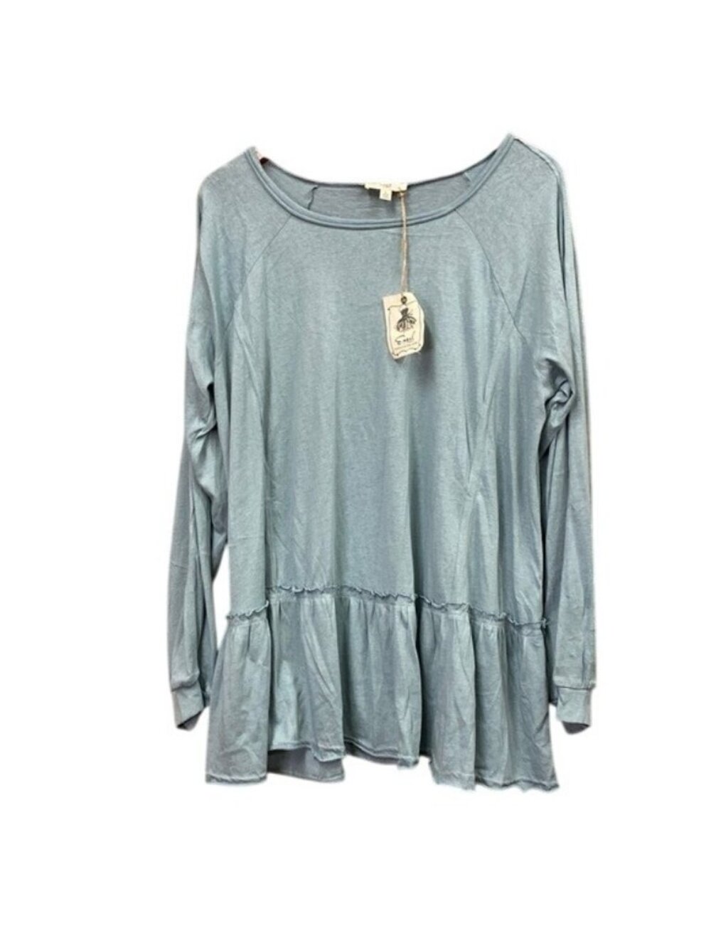 Easel Blue Boho Tunic Top NWT Large